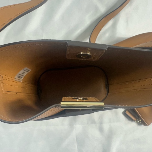 Halston Brown Leather Bucket Bag - Picture 6 of 11